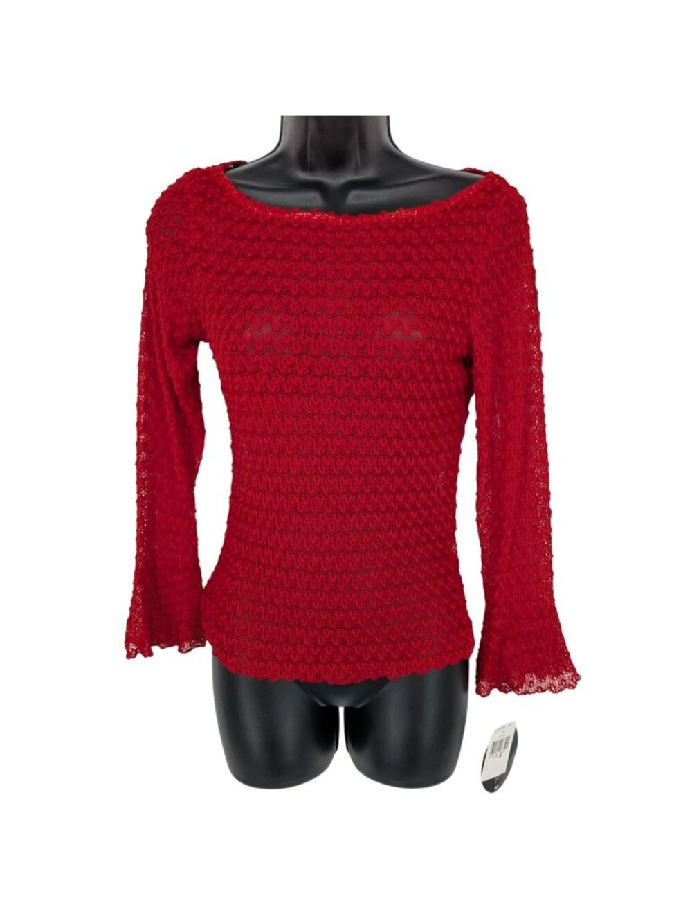 Vintage My Michelle Lace Crochet Top Bell Sleeve Y2K Romantic Overlay USA Medium